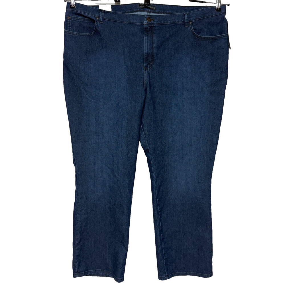 Lee Jeans Womens 28W‎ Blue Relaxed Straight Hi Rise Stretch Actual 50X33 NWT